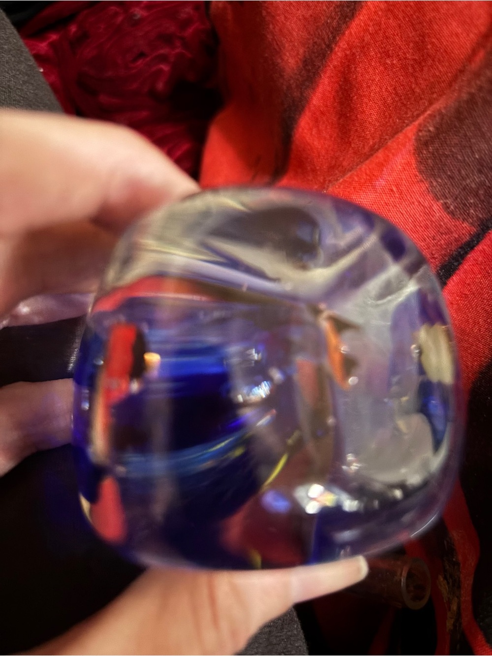 Handblown Blue Glass Paperweight - Home Accents